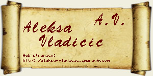Aleksa Vladičić vizit kartica